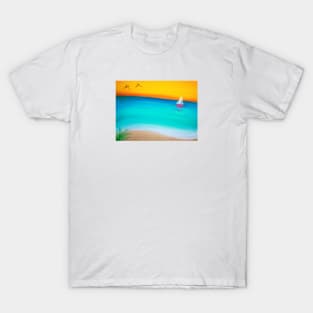 Beach landscape painting T-Shirt